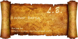 Locher Berta névjegykártya